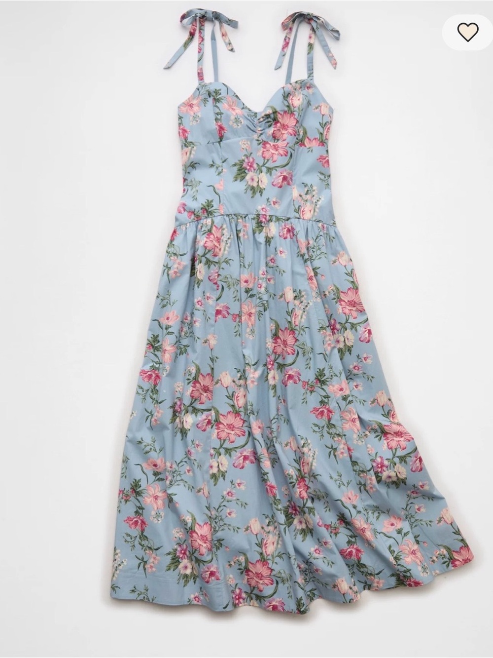 American Eagle Sweetheart Tie-Strap Midi Dress